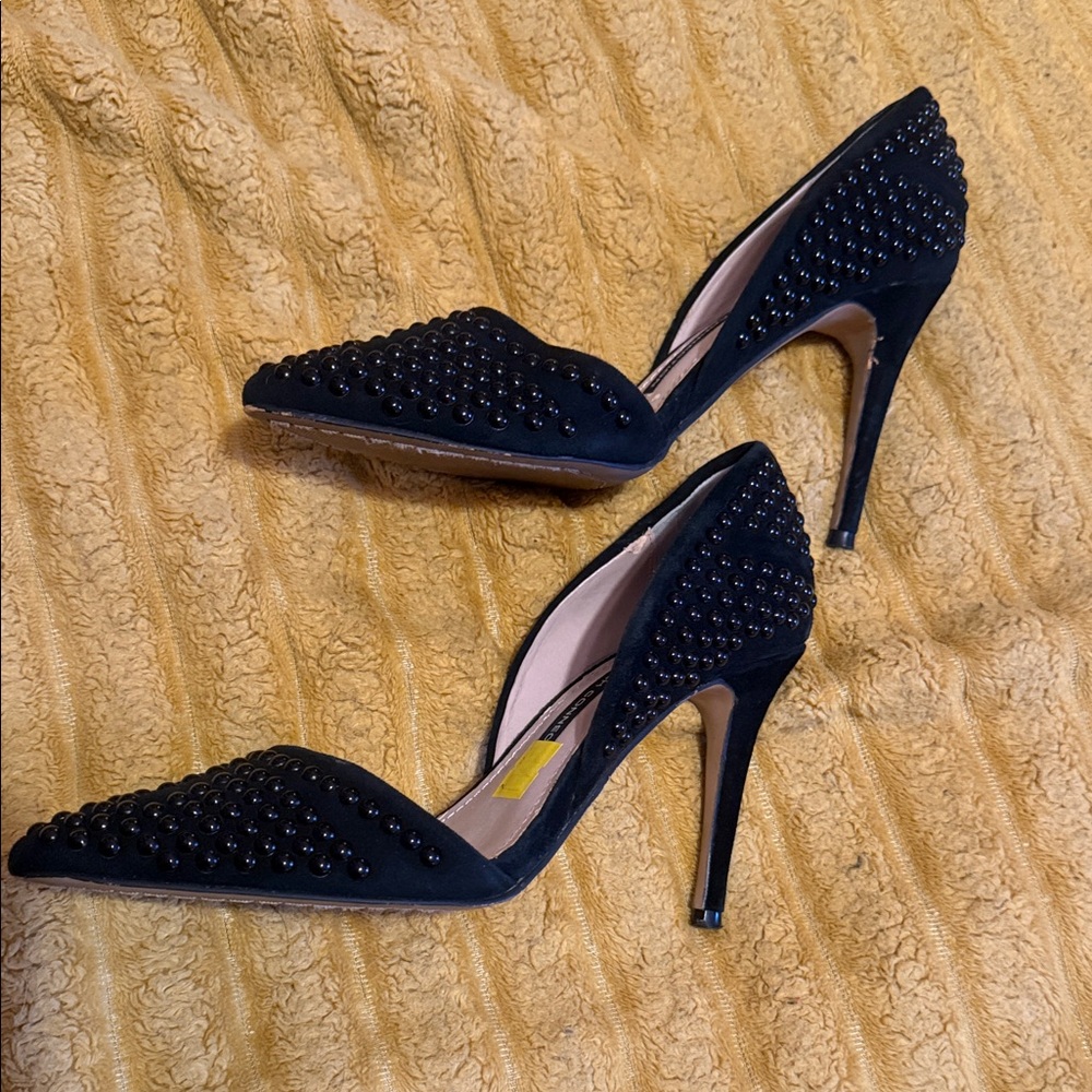 French Connection Black Studded Heels